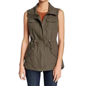 Sebby Army Green Cargo Utility Safari Vest